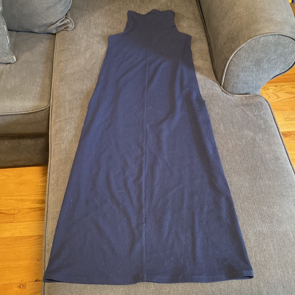 Reformation cali dress in navy blue Dress Sleeveless with Turtleneck size Small - Picture 11 of 13
